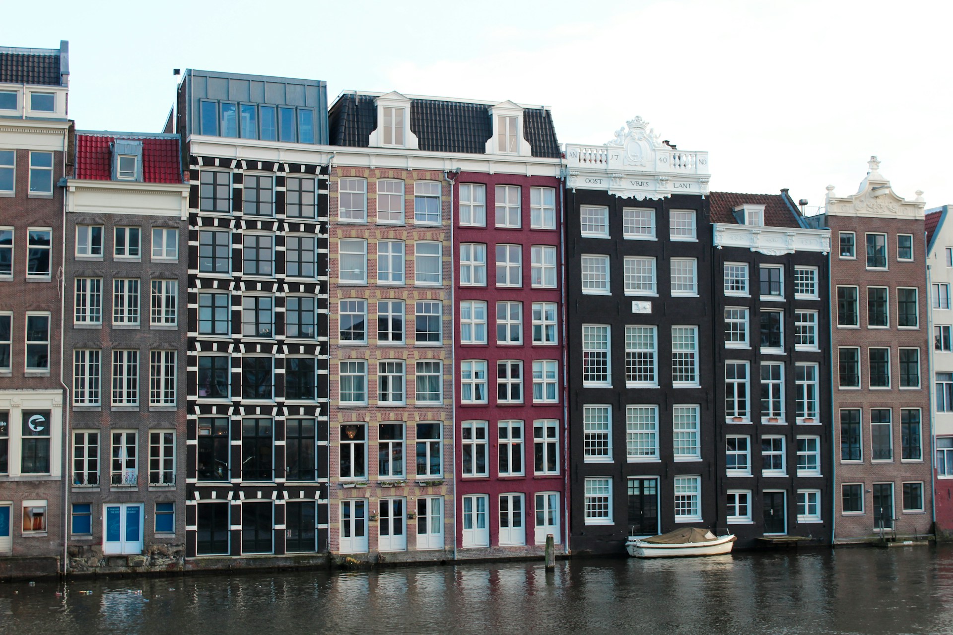 a row of traditional Amsterdam block houses